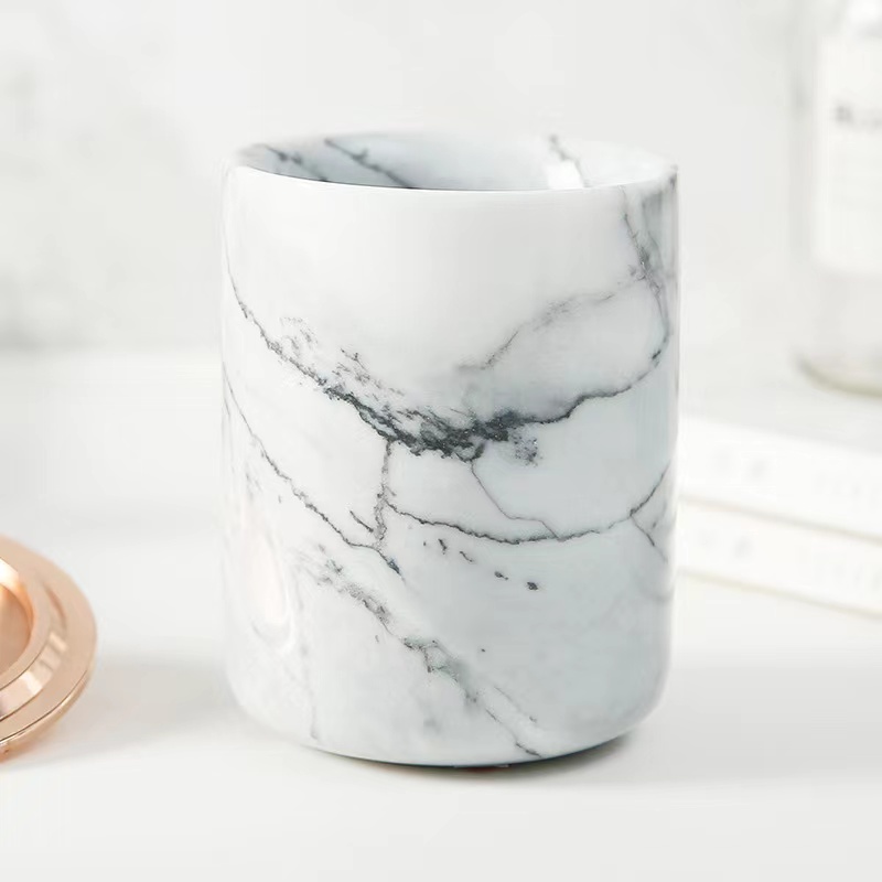 luxury ceramic marble printed candle jars