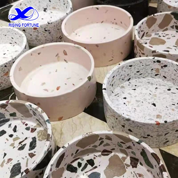 Custom Terrazzo Dog Food and Water Bowls in Different colors