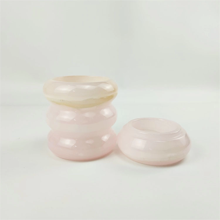 Pink Bubble Onyx Marble Candle Jar With Lid