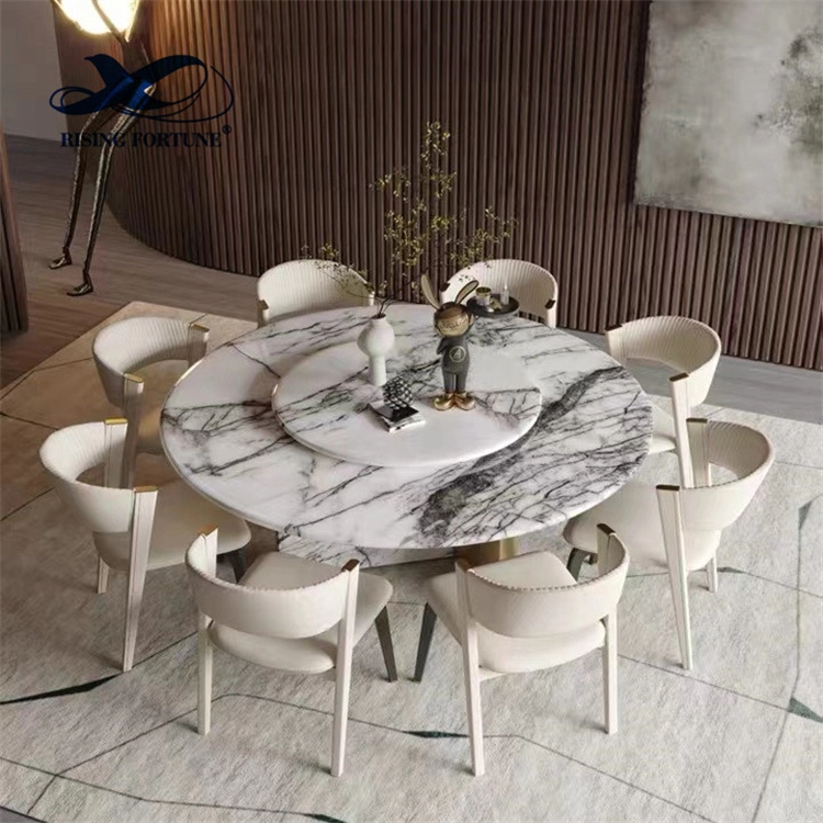 Costom Round Marble Table with Gold Base Manufacturer