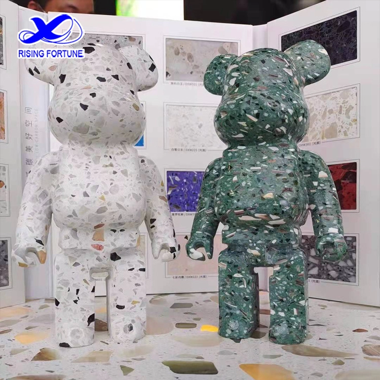 Terrazzo and Marble Stone Bearbrick Display for Home Decoration