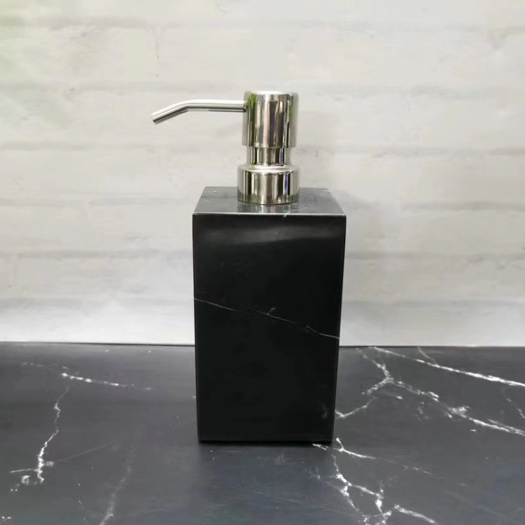 Black marble square liquid soap dispenser