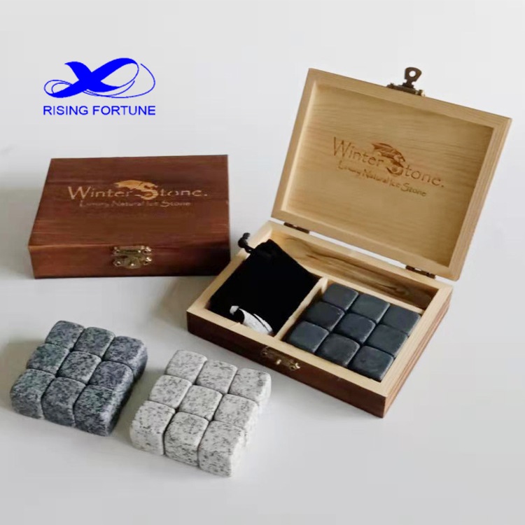 wholesale customized engraved logo stainless steel reusable ice cube for cooling stones whiskey gift sets