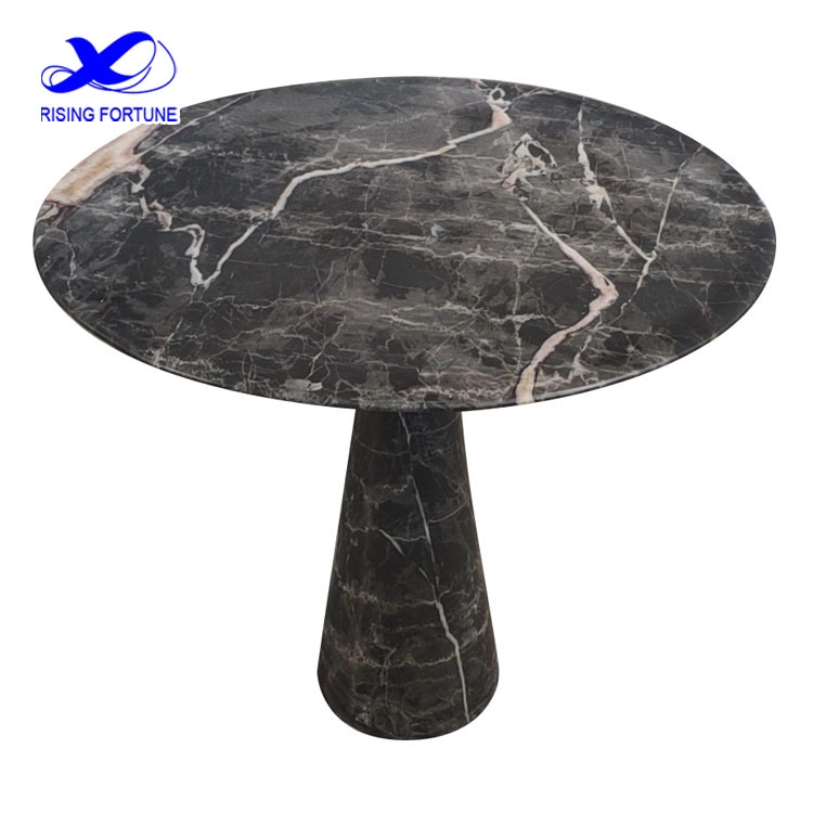 Modern brown marble tulip dining table