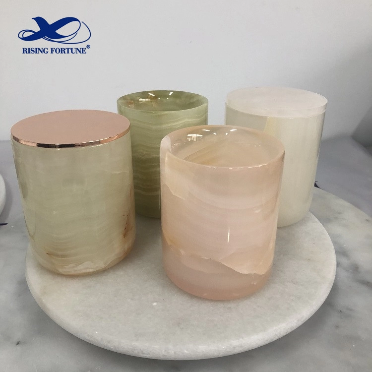 Pink onyx candle jar Suppliers