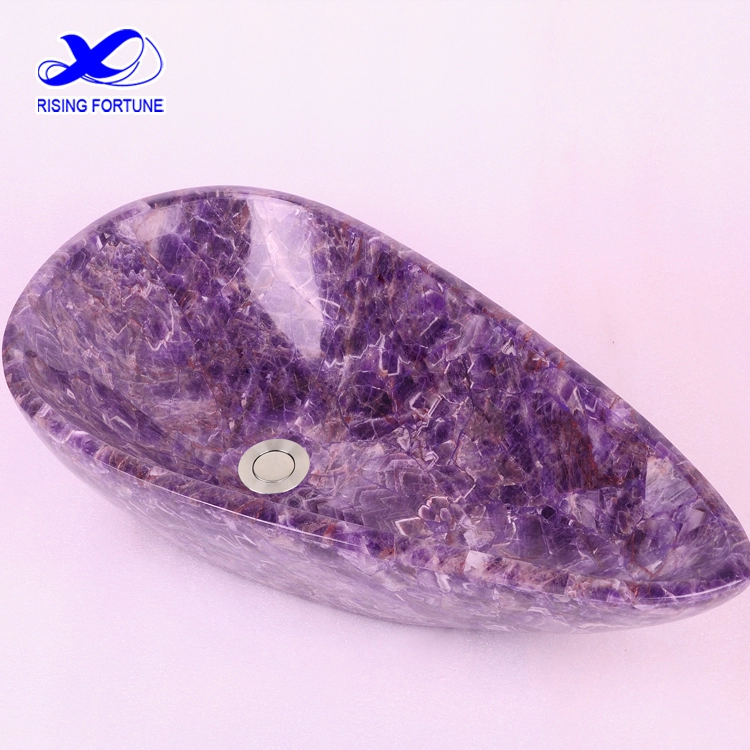 Natural purple amethyst stone sink