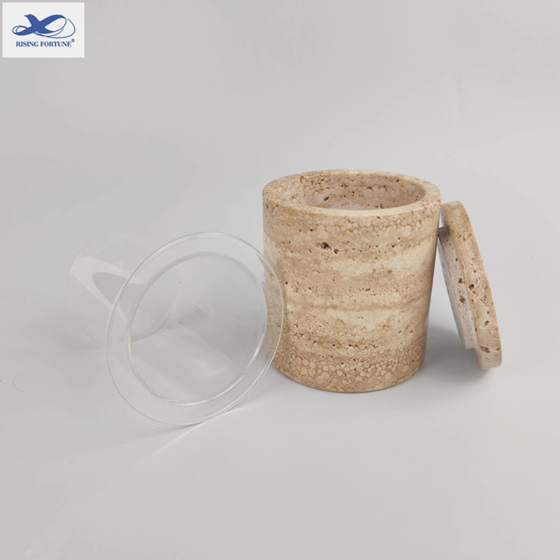 Unique Travertine Candle Jars Wholesale With Glass Tank