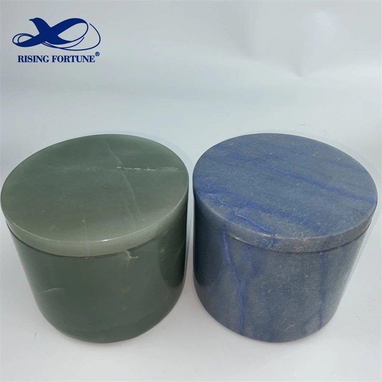 Luxury Custom Blue Onyx Candle Jar with lid