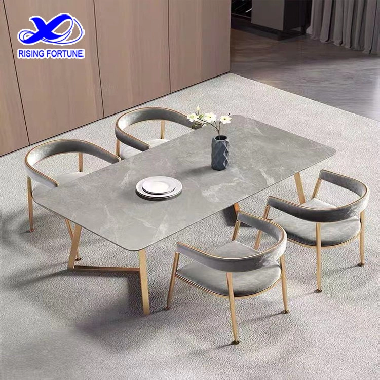 Italian light luxury white marble dining table