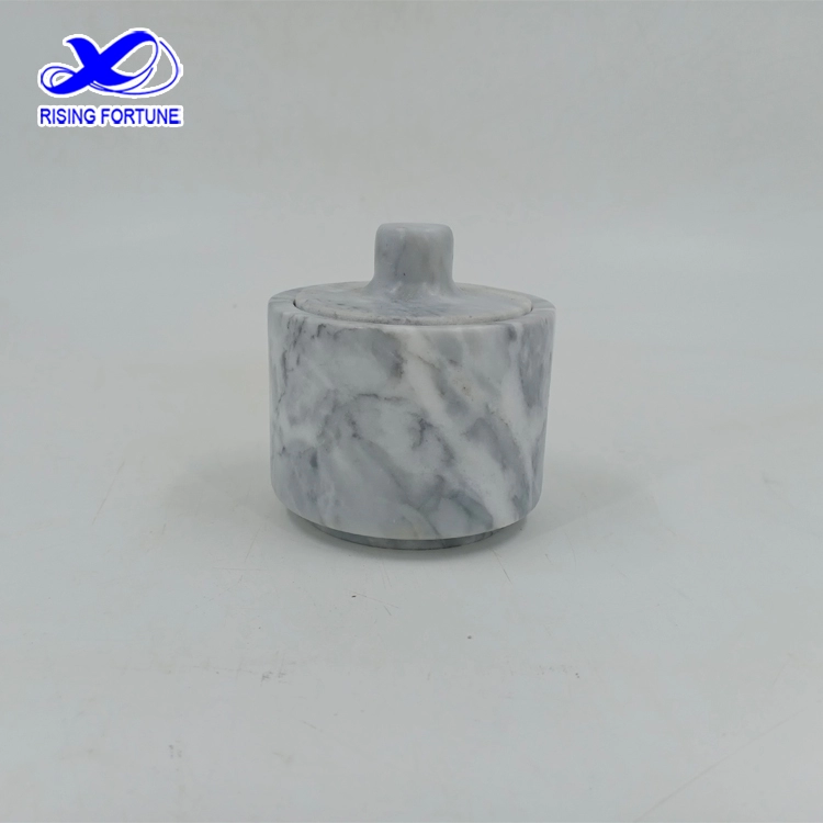French white marble salt cellar with lid