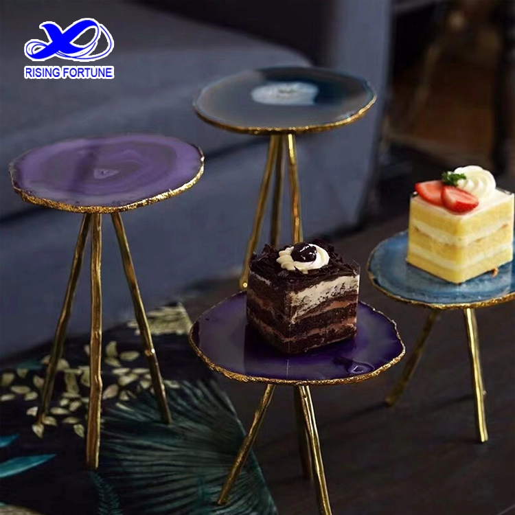 Luxury agate slice restaurant cake stand