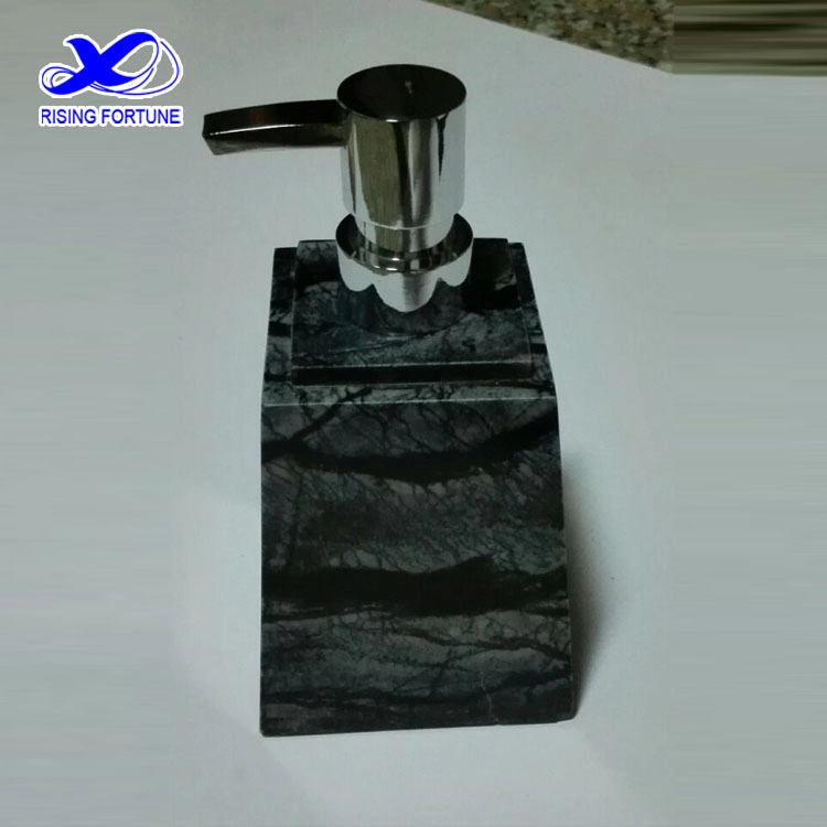 Custom black marble liquid soap dispenser