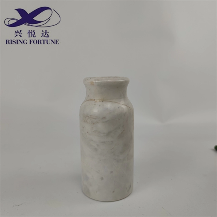 Home Decor White Flower Pot Cylindrical Marble Vase