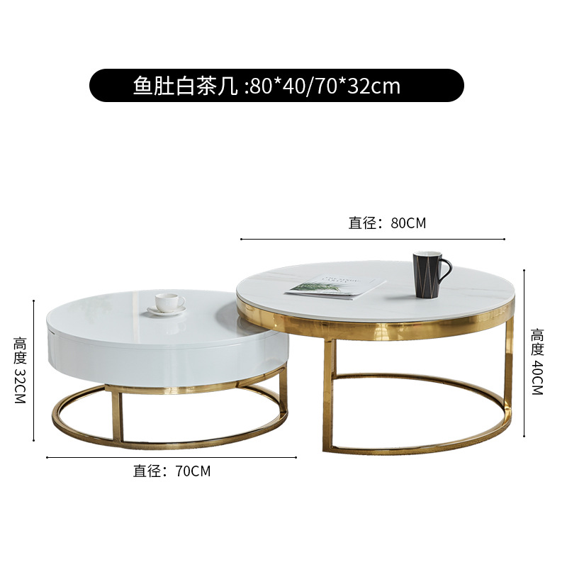 steel metal marble tea table for villa