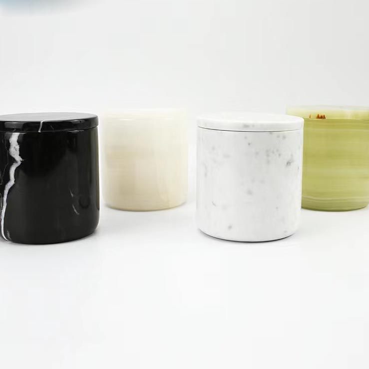 marble ceramic candle jars