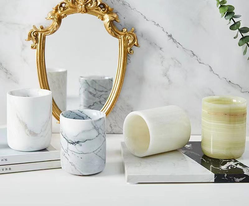marble stone candle jars