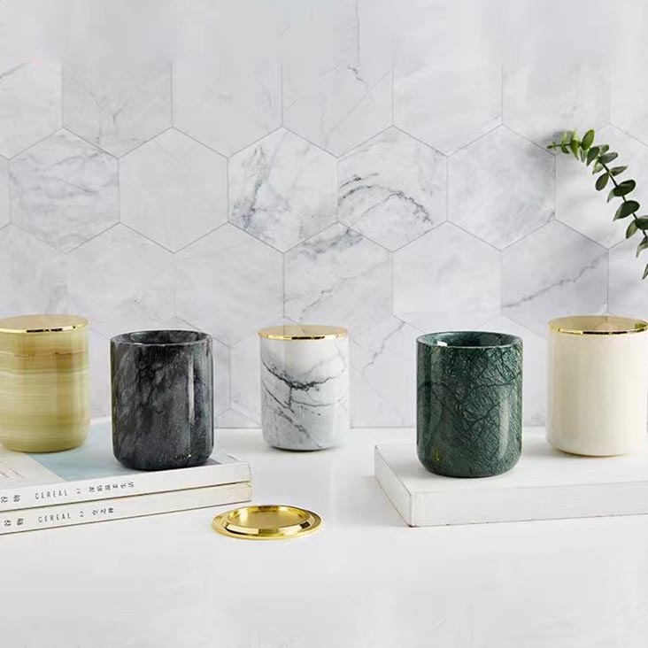 custom marble candle jar