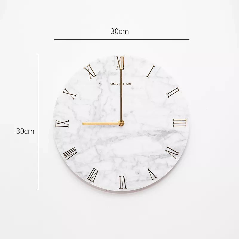 Modern Design Carrara White Marble Stone Wall Clock