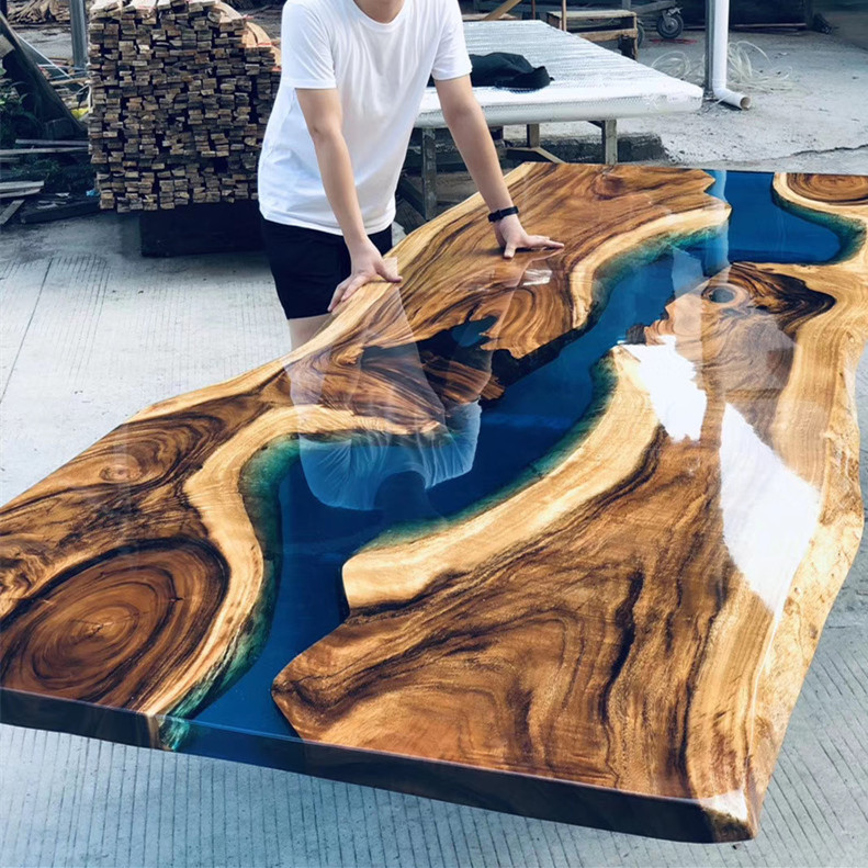 walnut wood with epoxy dining table