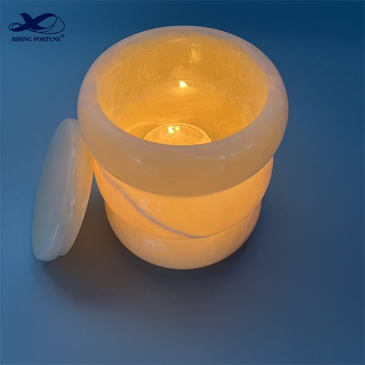 white onyx candle jar