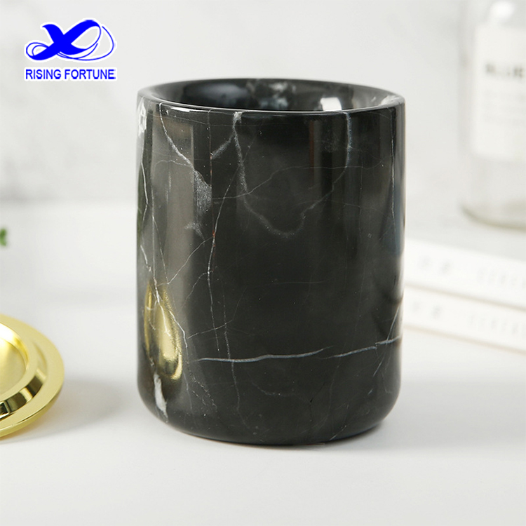 black marble candle vessel