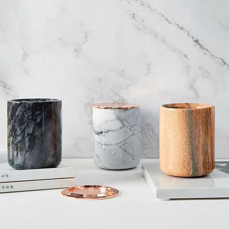 marble candle jar
