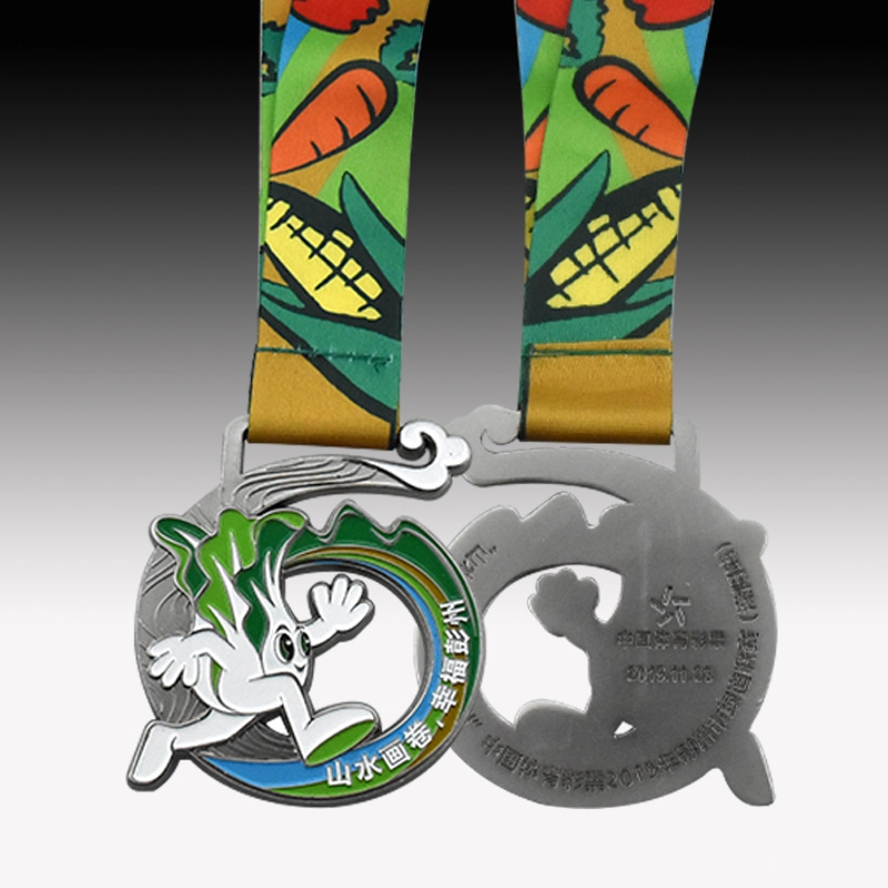 Custom design antique silver marathon awards medal