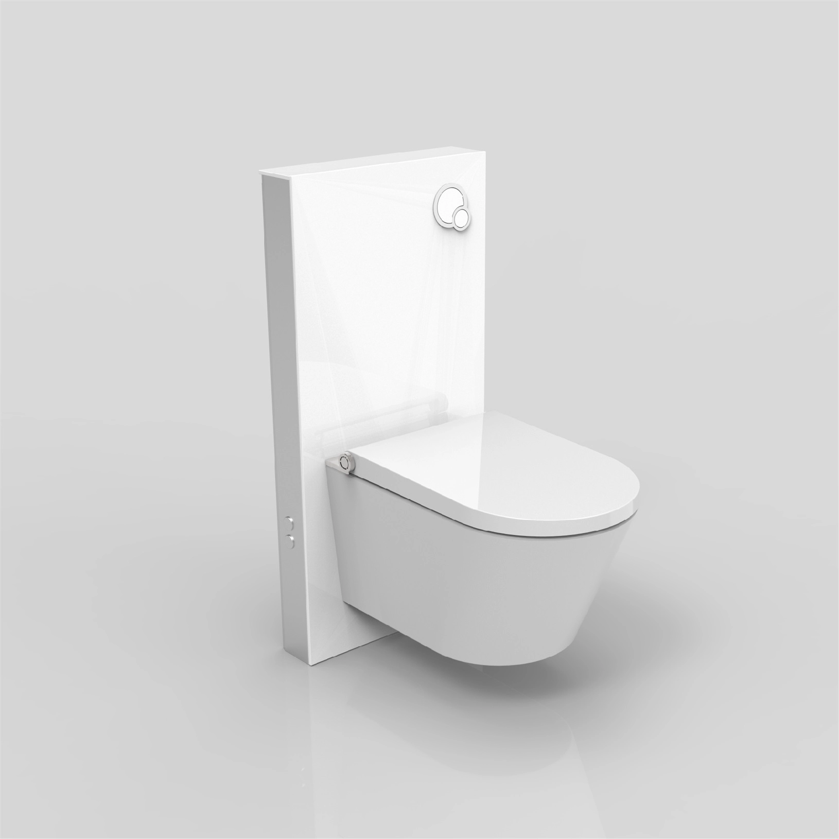 Smart toilet with glass Cabinet cistern back to wall