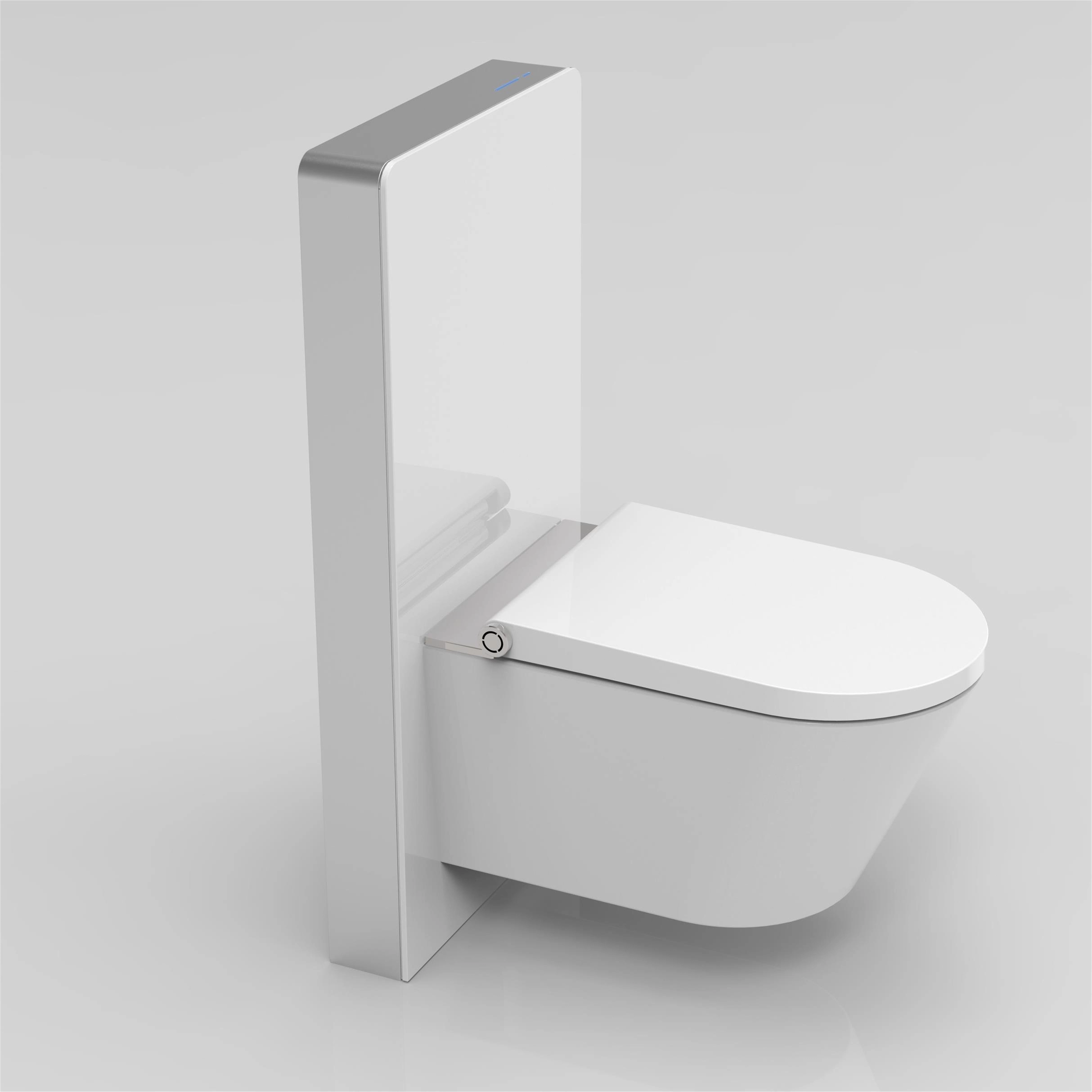 Smart toilet with white Cabinet flush cistern