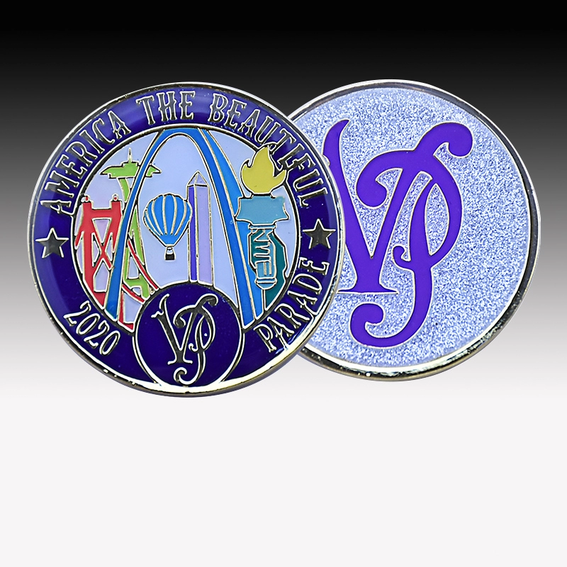 Custom glitter color with epoxy for the party challenge coin