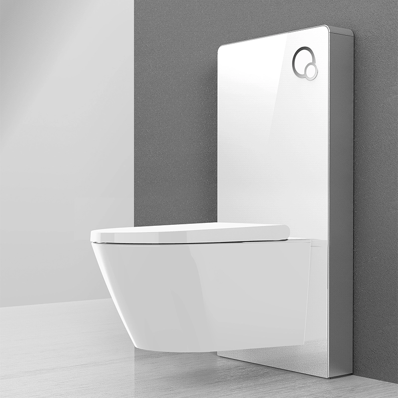 Japanese integrated wall mounted WC units with heated seat ring, shower and bidet function