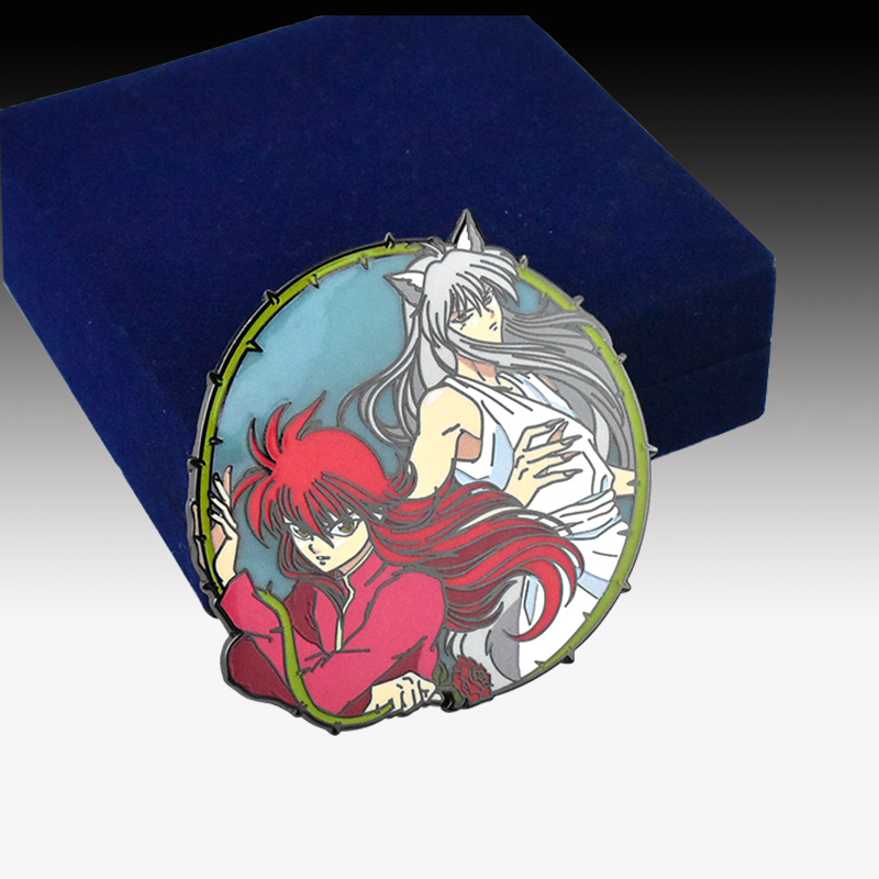 Lapel pin badge metal anime hard enamel with transparents color and glow color lapel pin