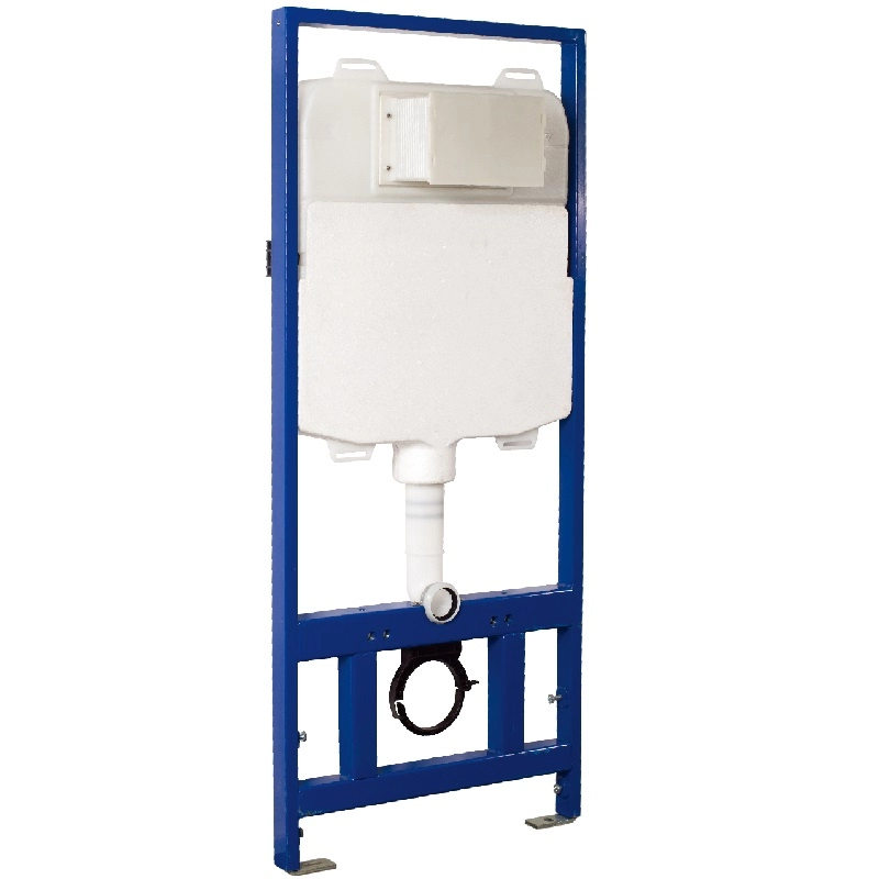 Pneumatic slim concealed flushing cistern for wall hung ceramic toilet