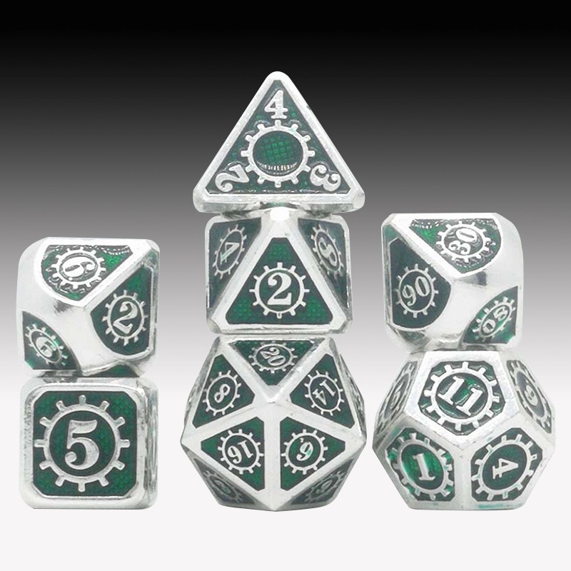 Custom green transparent color game metal dice
