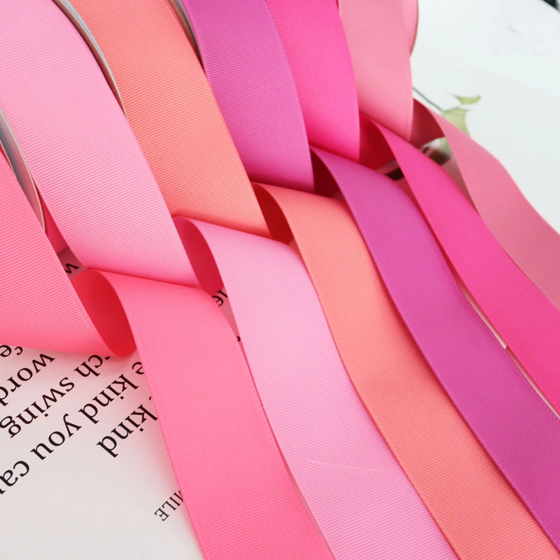 Solid pink grosgrain ribbon