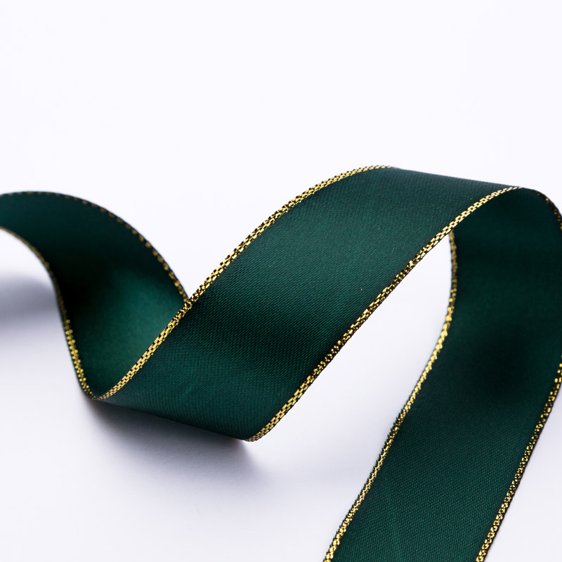 Green ribbon with gold edge