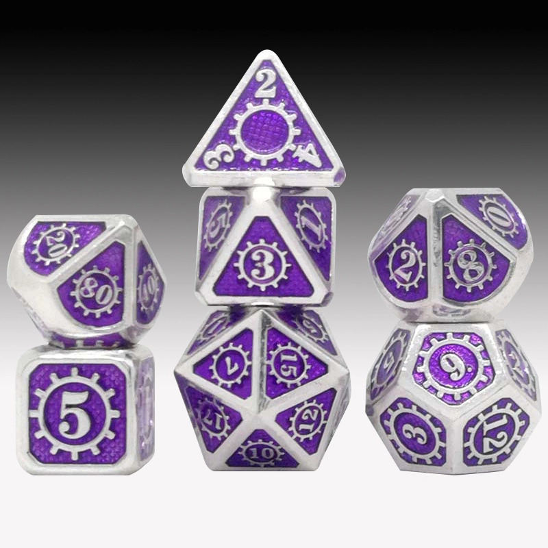 Wholesales game dice d4 d6 d8 d12 d20 silver metal dice