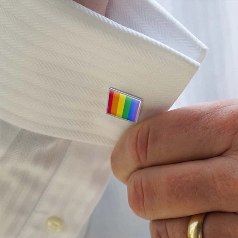 High quality custom newest men's rainbow cuff links