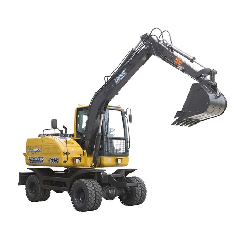 7 ton hydraulic wheel excavator with combination of manual transmission and automatic transmission