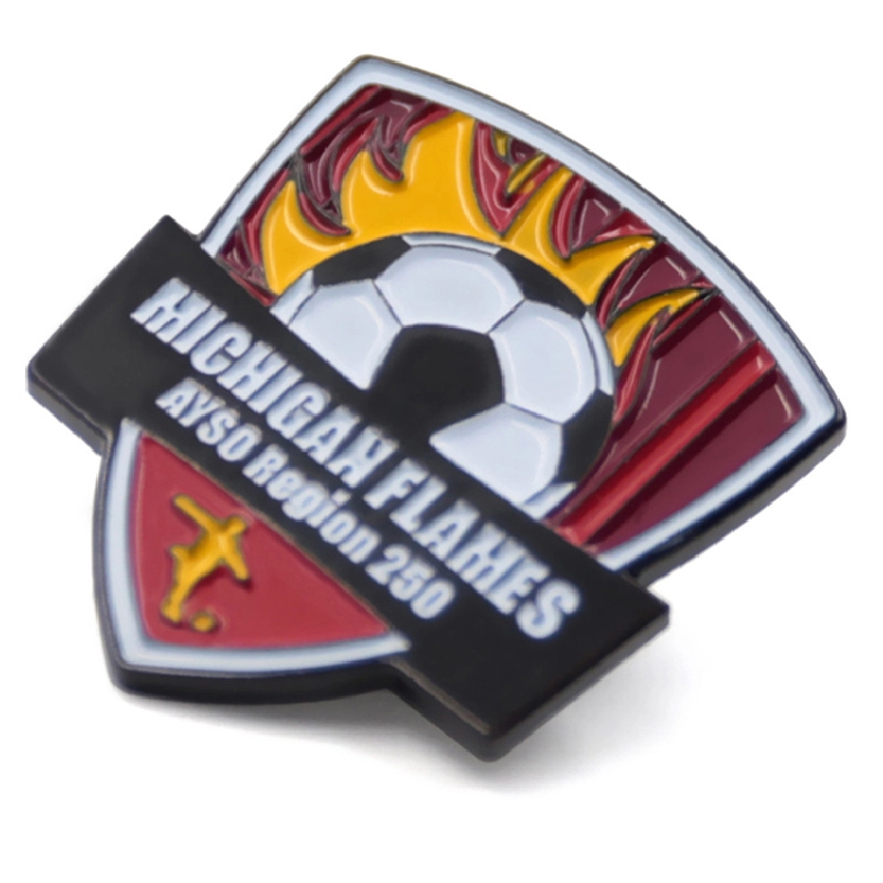 Manufacturer custom logo soccer hard enamel pin