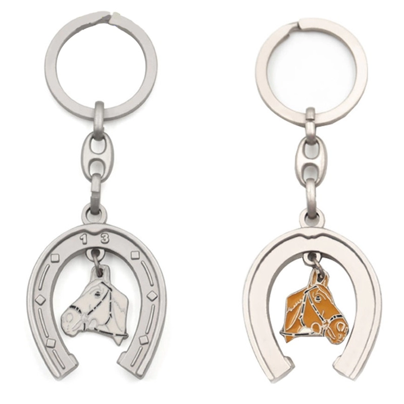 Metal horseshoe shape keychain custom manufacturer