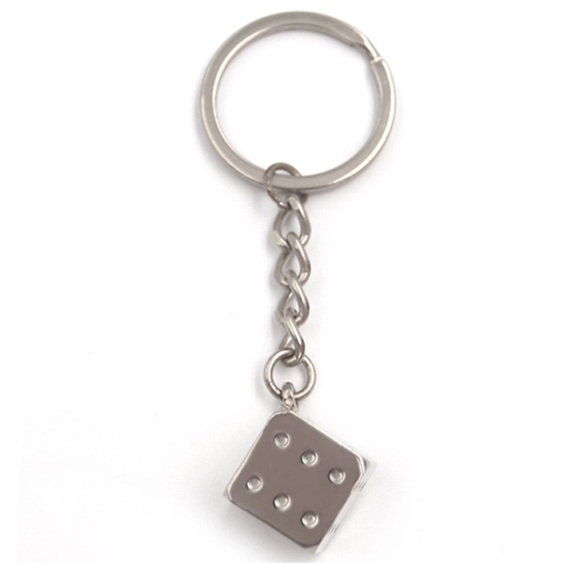 3d dice metal keychain custom factory