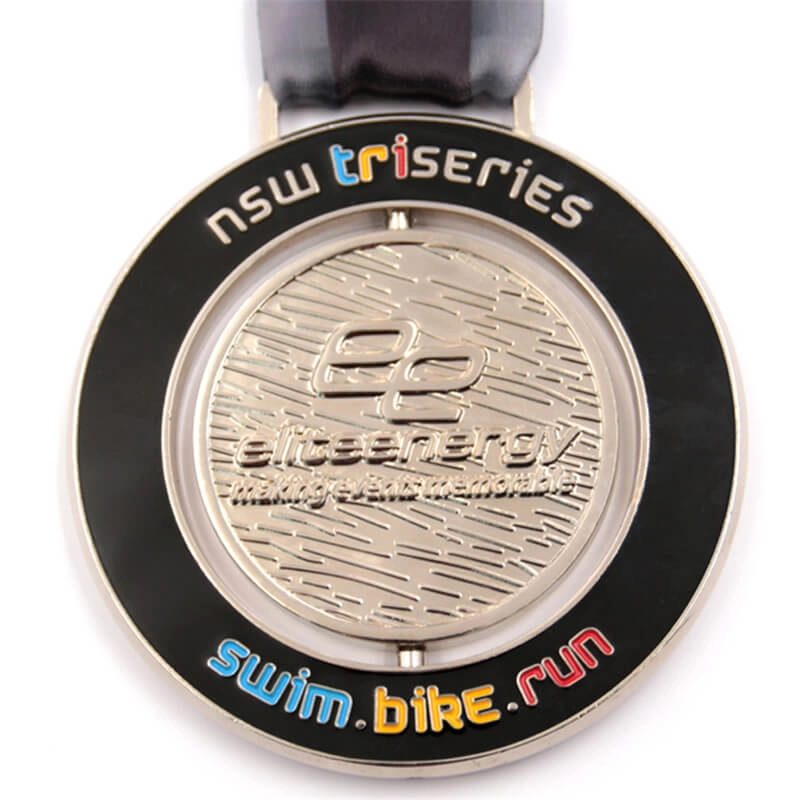 Spinning triathlon medals custom manufacturer