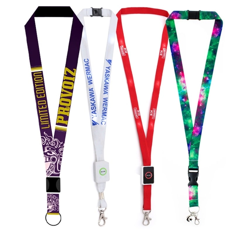 Customized different accessories led neck lanyard factory