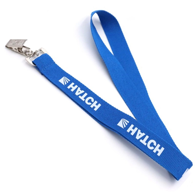 Blue custom logo nylon lanyard manufacturer