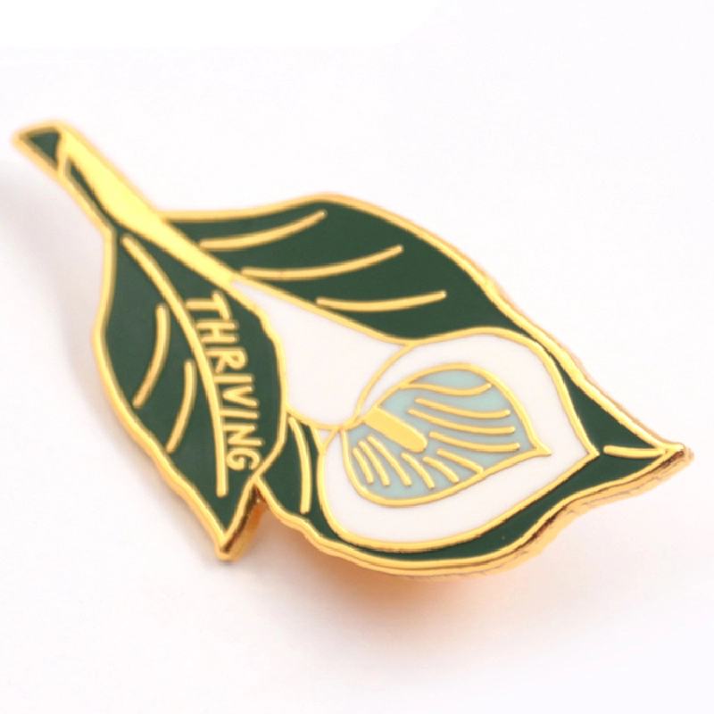 Leaf hard enamel pin badge supplier