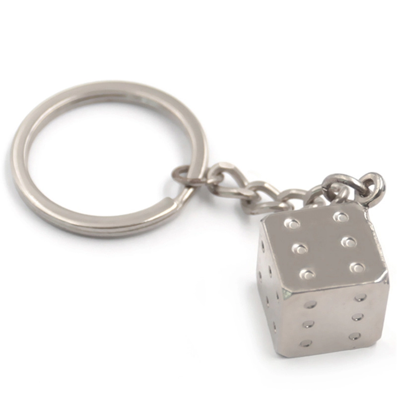 3d dice metal keychain custom factory