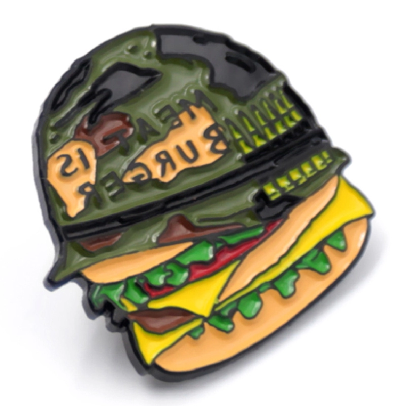 Manufacturer custom soft enamel burger lapel pin
