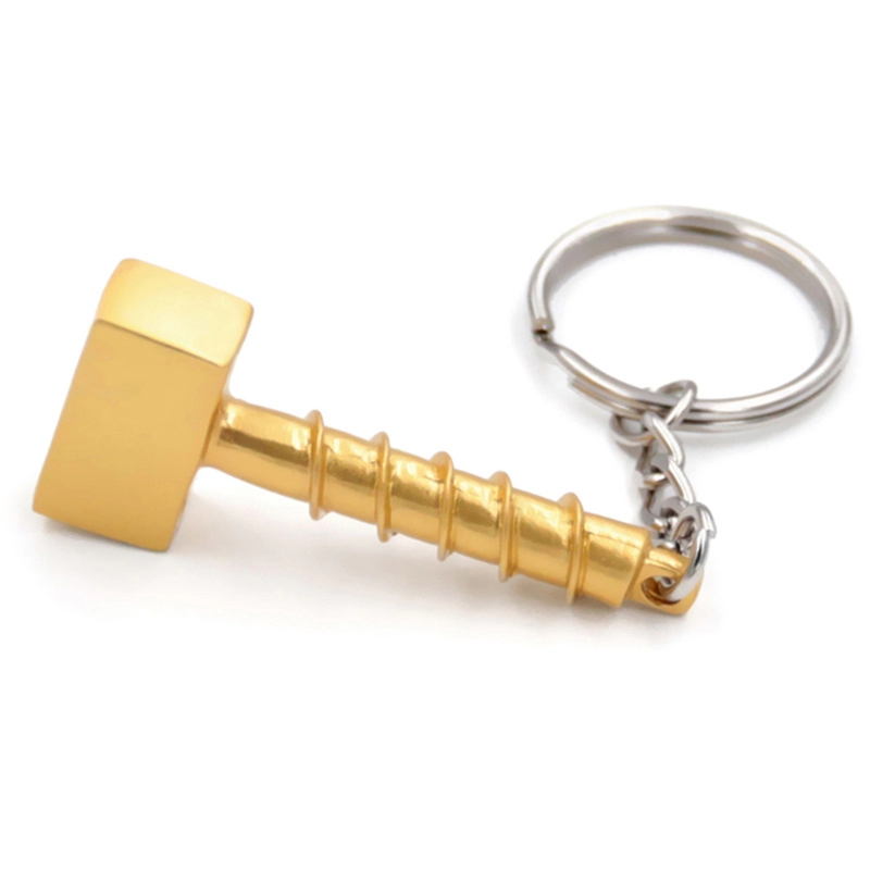 3d gold hammer keychain factory price custom