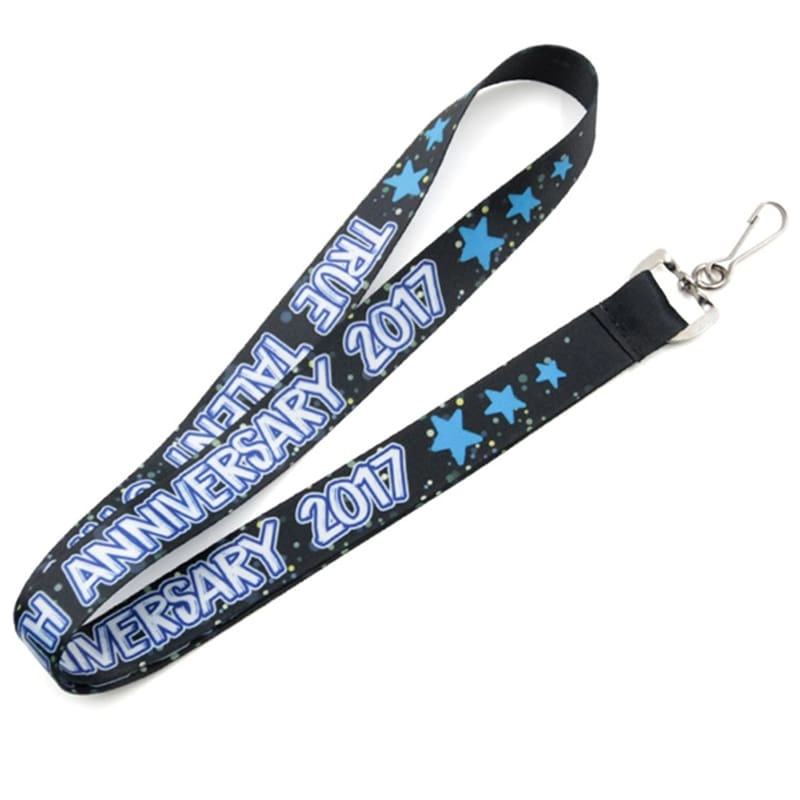 Full color blue logo polyester lanyards wholesale
